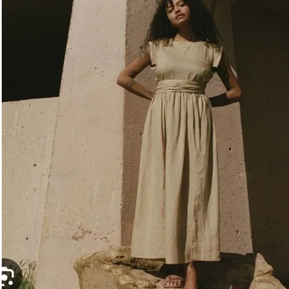Doen Pacifica Silk Wrap Dress in Oaken